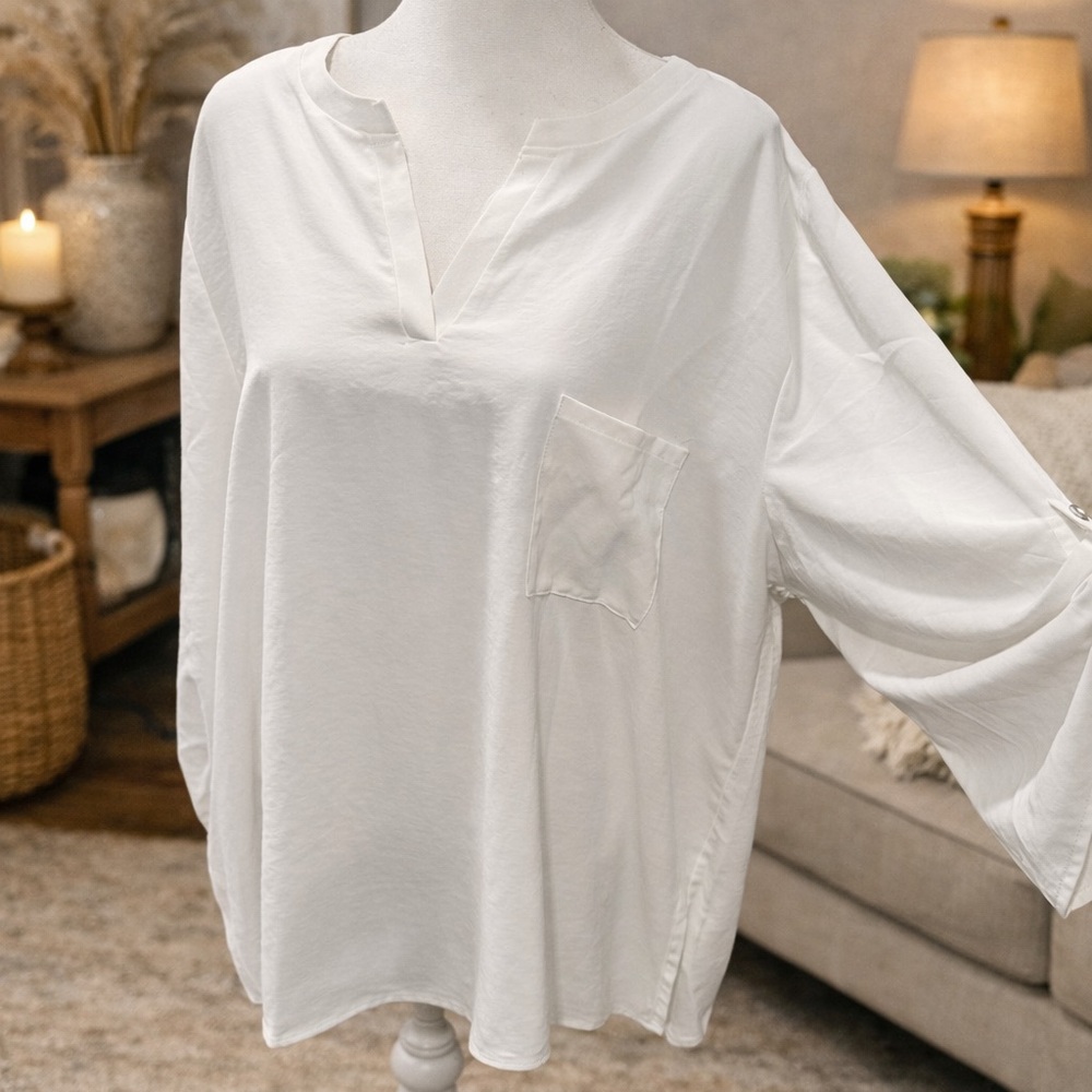 SPLA Elegant White Women's Top NWOT 1X 2X 3X